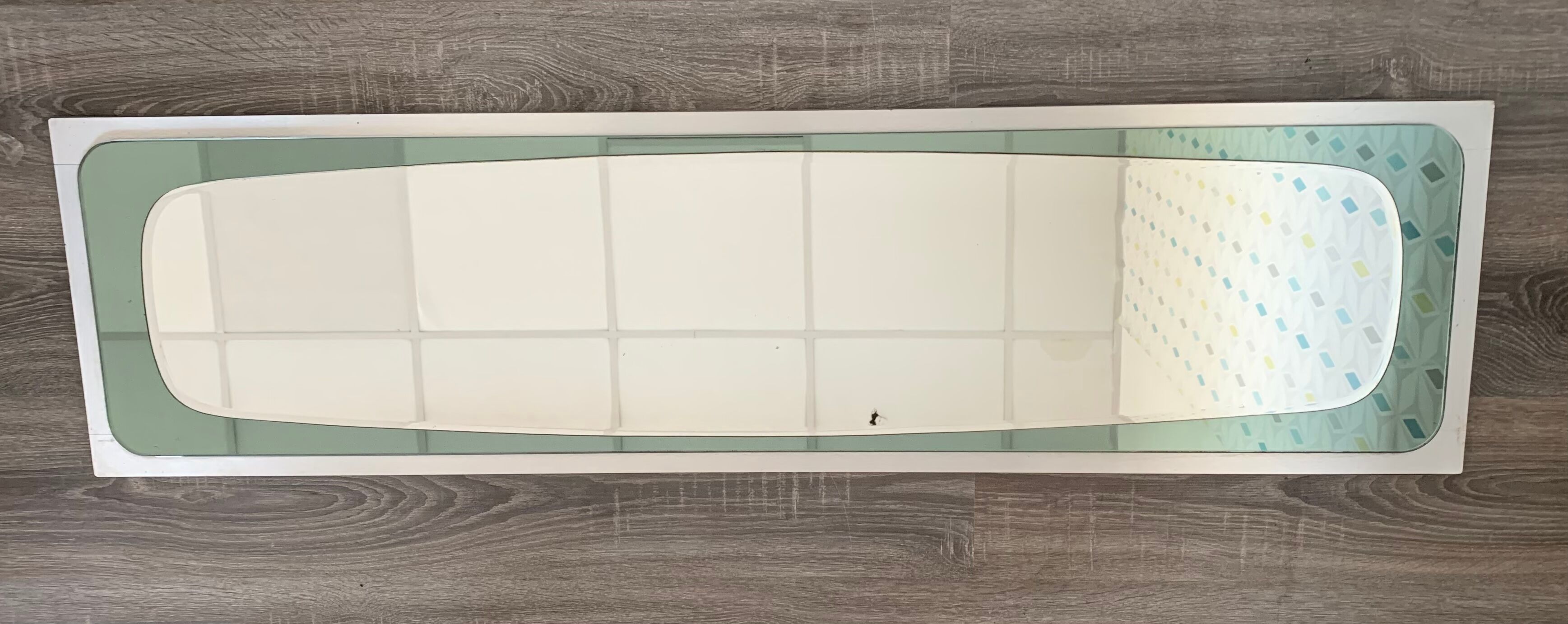 Miroir en pieds verre fumé vintage