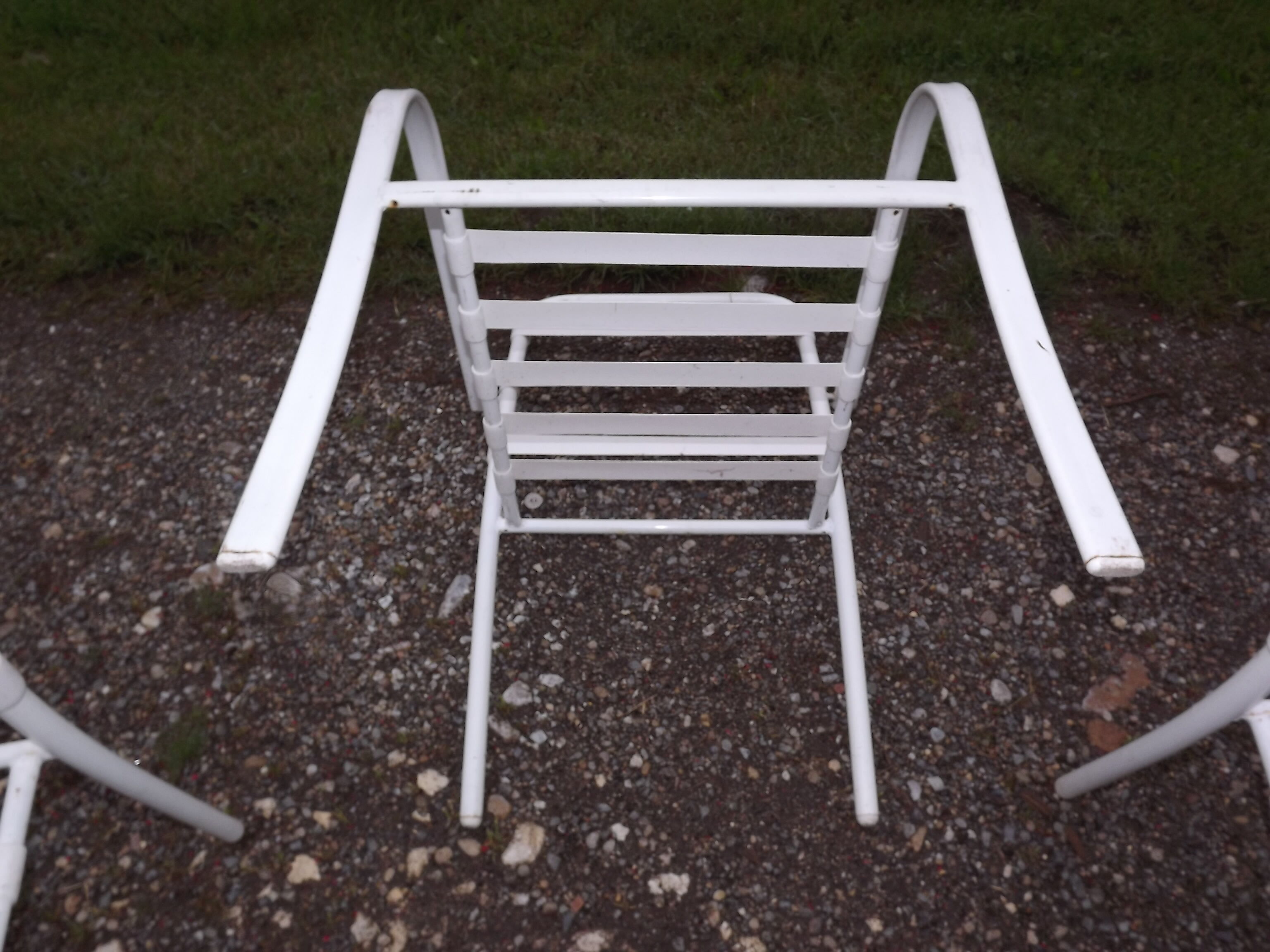 6 iron and plastic garden chairs