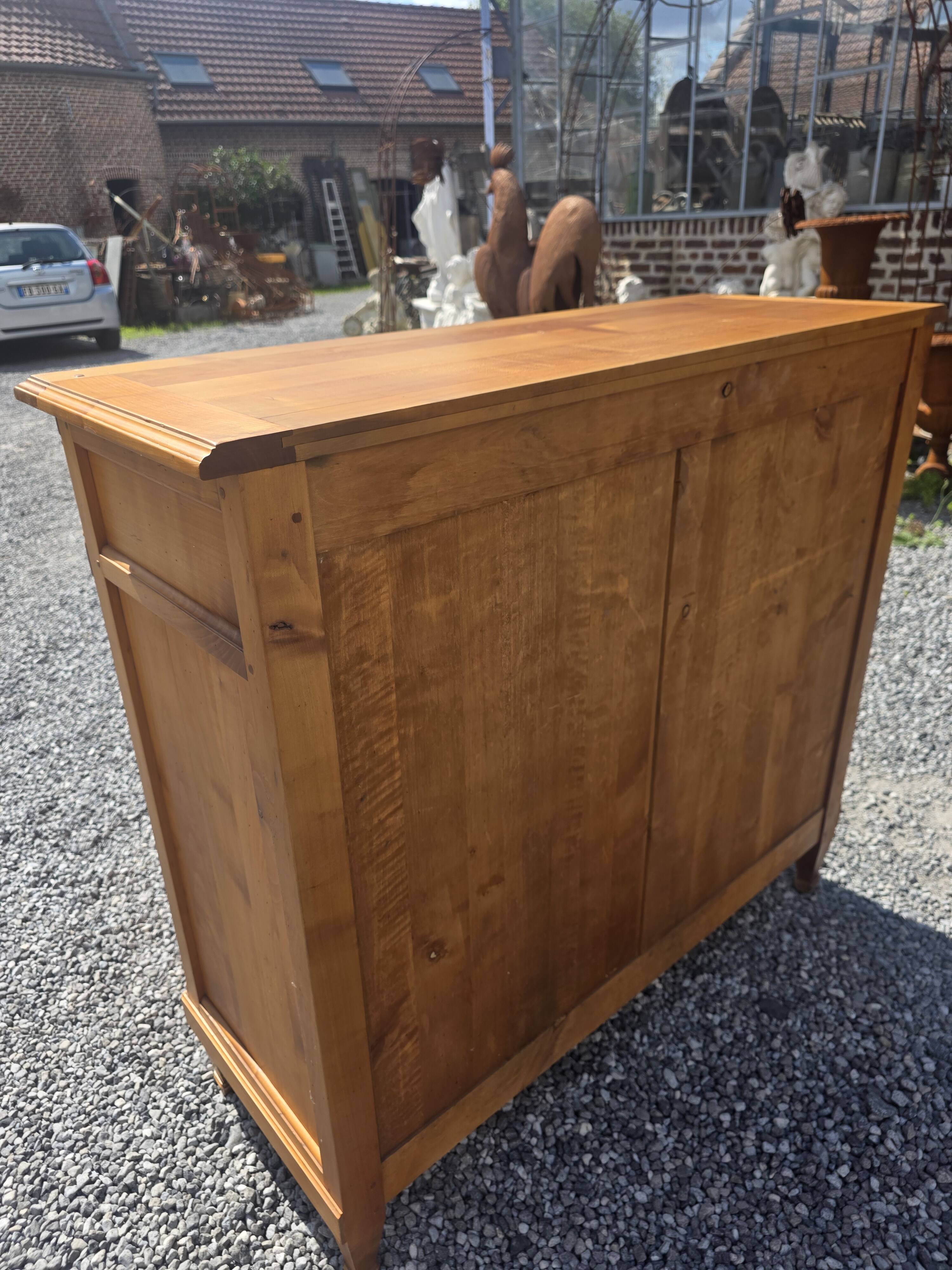 Louis XVI style buffet in solid cherry wood from the mid-20th century.