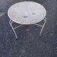 Vintage perforated metal coffee table