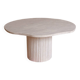 Organic shape travertine coffee table