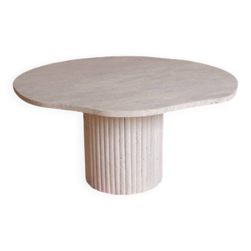 Table basse en travertin forme organique