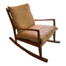 AMPM rocking chair in wood and linen