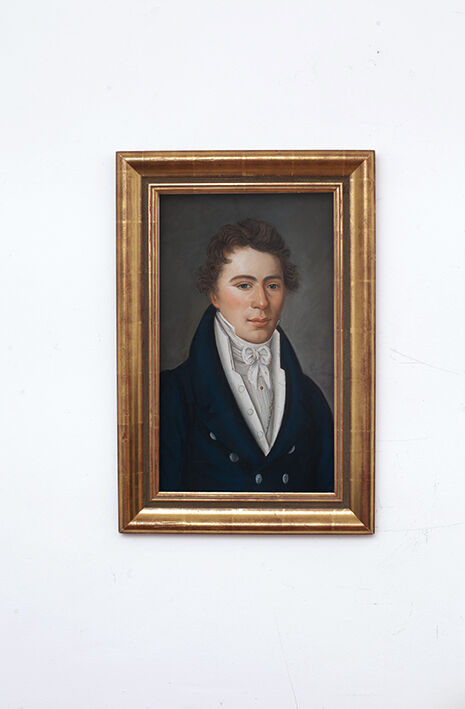 Portrait man pastel 1818 in gold frame