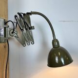 Green Industrial Military Gooseneck Scissor Wall Lamp from Elektroinstala,