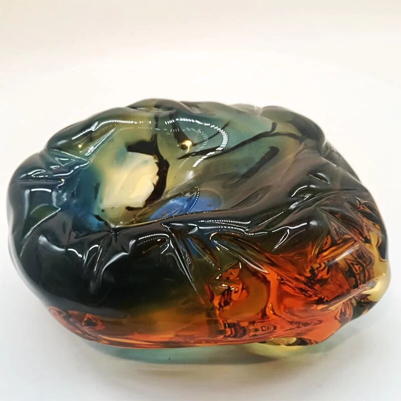 1950s large ashtray completely hand-blown and handcrafted in Murano glass, made in Italy - 18 cm