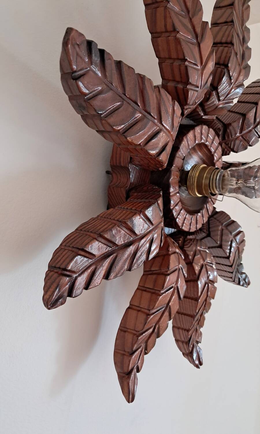Old wooden wall light