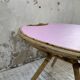 Vintage pink rattan coffee table