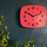 Vintage formica clock silent wall clock "red odo"