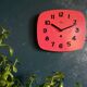 Vintage formica clock silent wall clock "red odo"