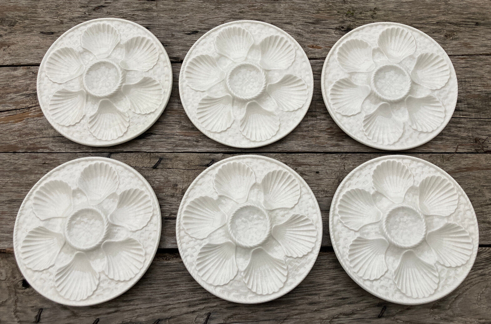 Service 6 shellfish plates - Longchamp Blanches slip