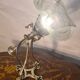 brass rocking lamp with art nouveau glass tulip loeste 34x15