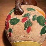 Pretty vase of Vallauris with flower pattern signed J.Massier