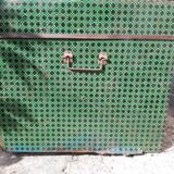 Vintage green metal trunk