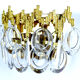 Paire d'appliques vintage, dorées à l'or fin, crystal, années 60
