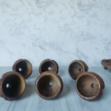 Carved wood shells salt and pepper shaker