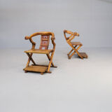 70s handmade wood carved throne chair