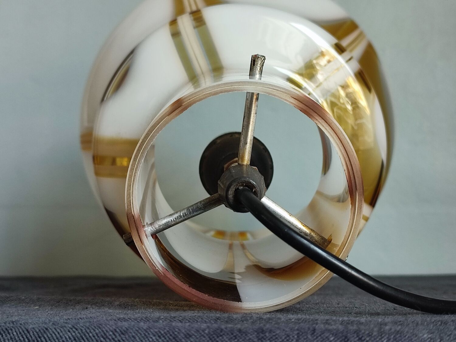 Vintage blown glass pendant lamp/chandelier