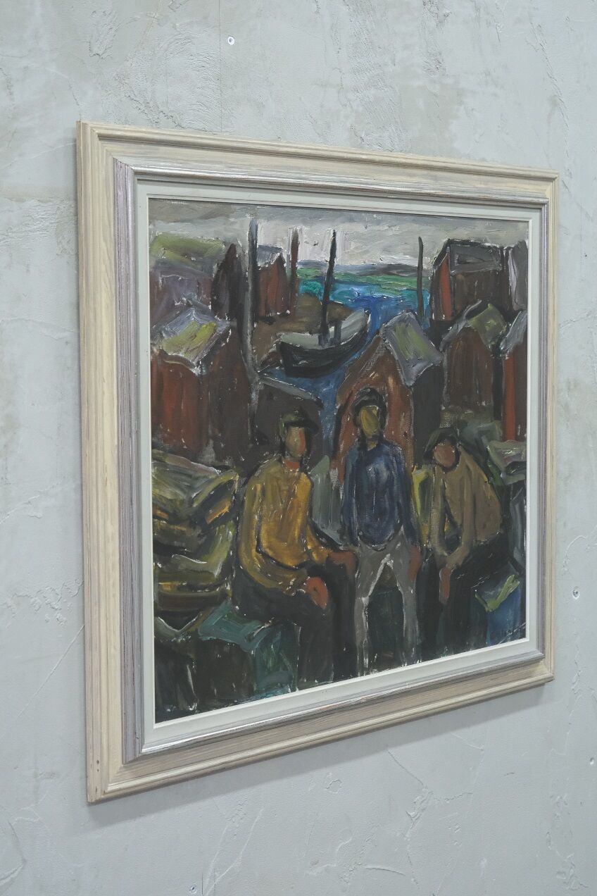 Einar Emland, Scandinavian modern painting, 1960s, Oil on Canvas, Framed