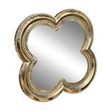 Clover mirror in patinated gold metal Diam 66 cm