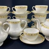 Limoges porcelain tea set Bernardaud Teapot sugar bowl milk pot cups