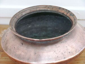 Cache pot pot en cuivre fait main art populaire inde
