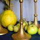 Set of 4 massive brass candlestick vintage
