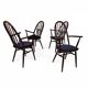 Ensemble de 4 chaises Windsor, acajou, 1960