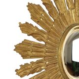 Large Wooden Sun Mirror Sunburst Butler XL Mirror Gold 70cm