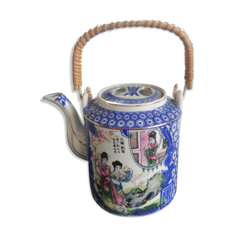 Ancienne théière porcelaine blanche et bleue chine