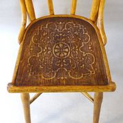 Chaise bistrot Thonet N°115 vers 1900 assise bois thermoformée