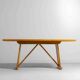 Geometrical dining table in oak, Italy 1980s