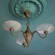 3-burner saucer chandelier of the Muller brothers Lunéville