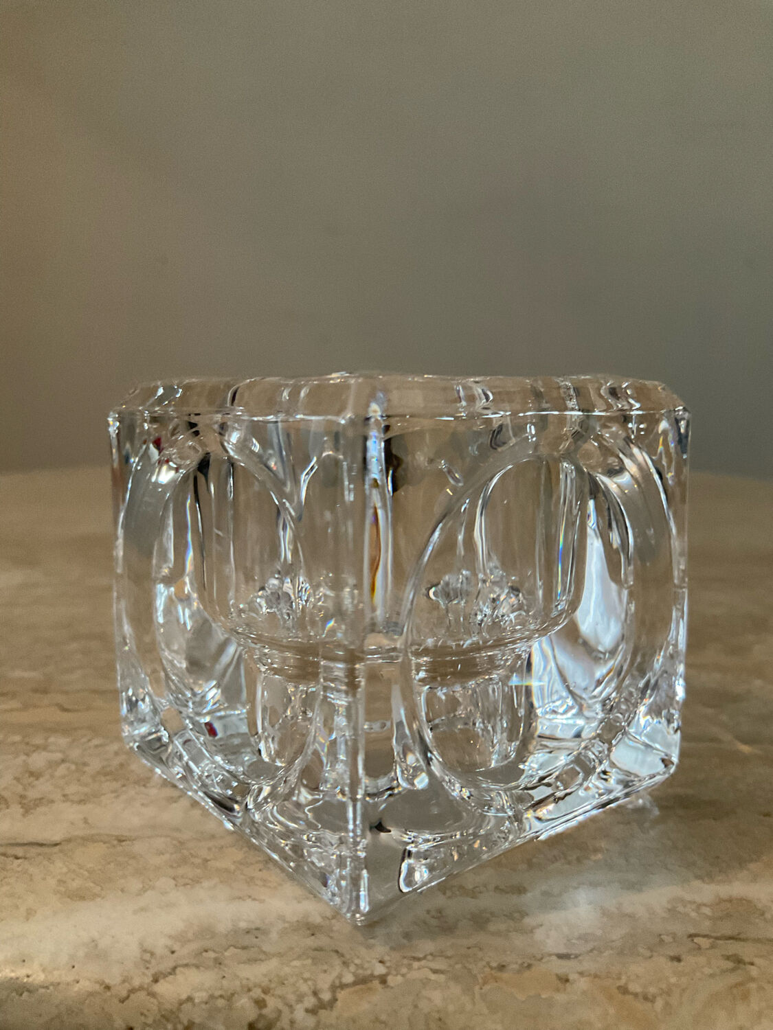 Pair of Peill & Putzler crystal candle holders from the 70s