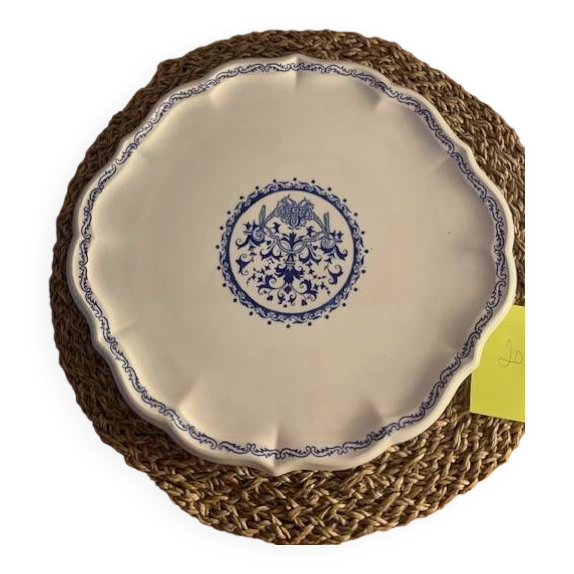 Superb old earthenware pie dish, Rouen MODEL,