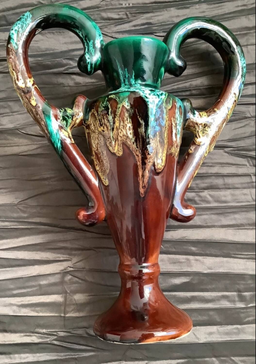 Vallauris Vase Vintage 2 handles Height 33 cm