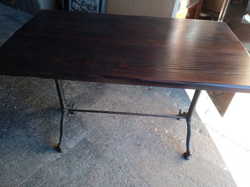 110cm bistro table with solid wood top