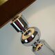 1970s table lamp aro-leuchten chrome base brown velvet lampshade