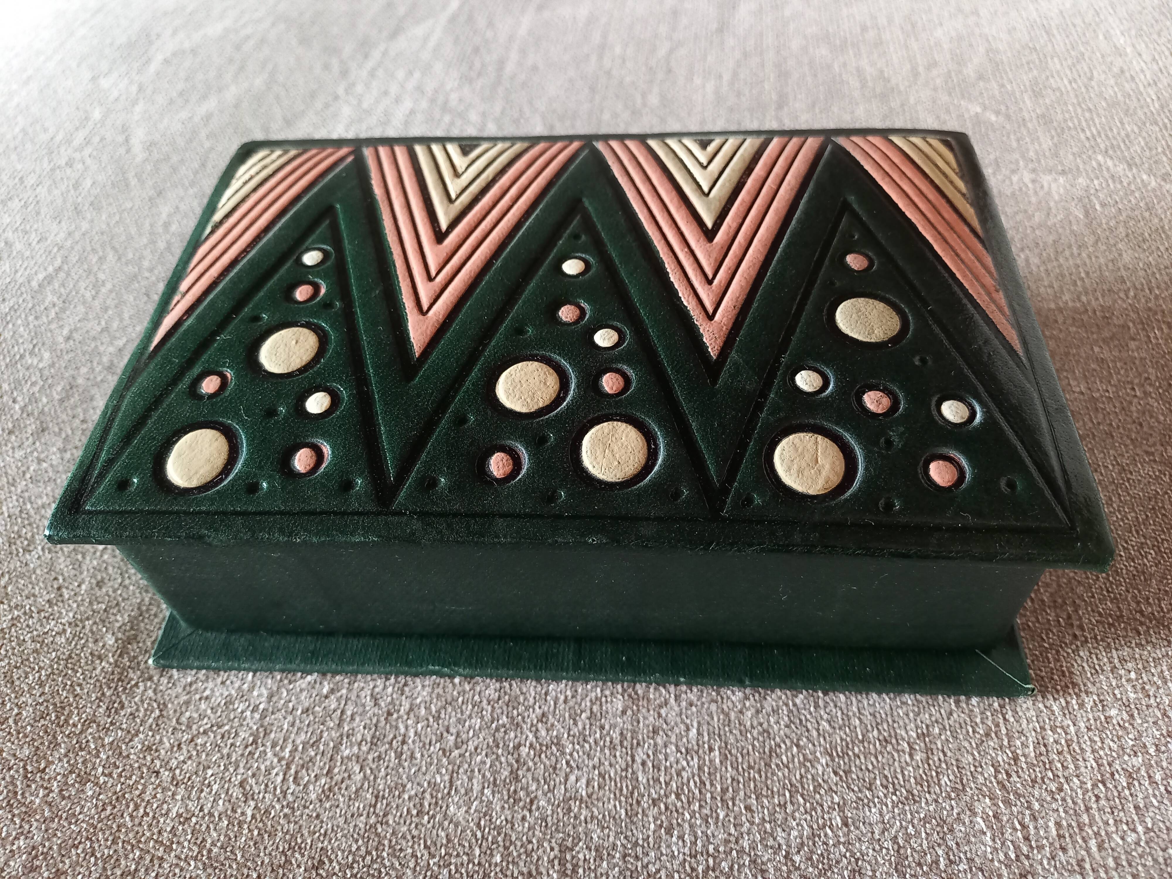 Boîte coffret motifs géométriques Vintage