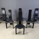 Set of 6 belgian high back dining chairs, 1980s