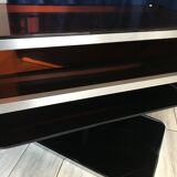Swivel TV unit in smoked plexiglass