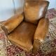 Vintage club armchair in cowhide leather