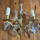 2 vintage bronze wall lights with pendants