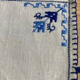 Vintage embroidered tea tablecloth