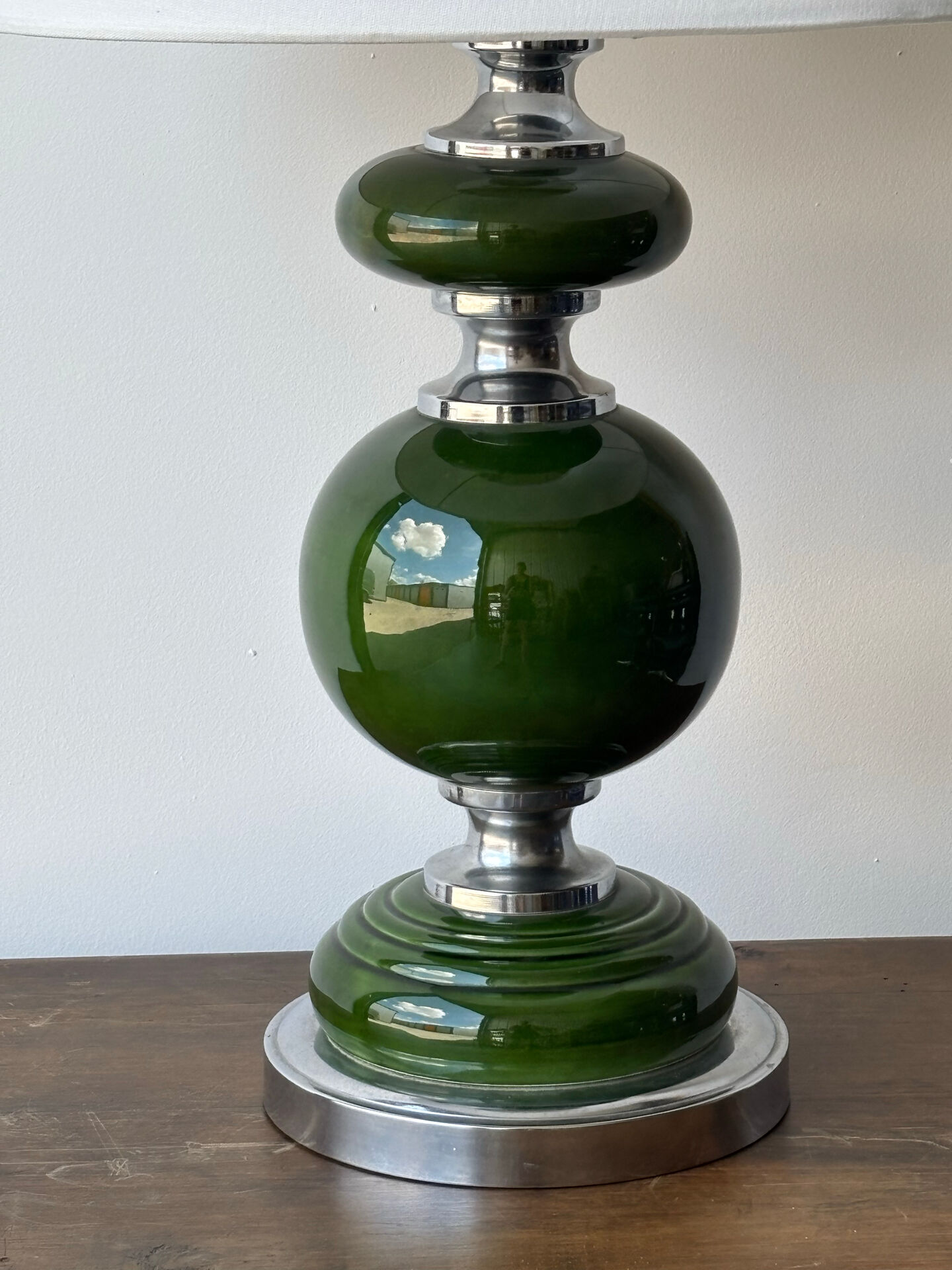 Space Age lamp in ceramic and metal 1960