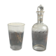 Carafe and crystal monogram communicating glass 'm'