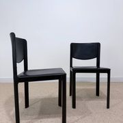Paire de chaises Matteo Grassi en cuir noir – Design italien