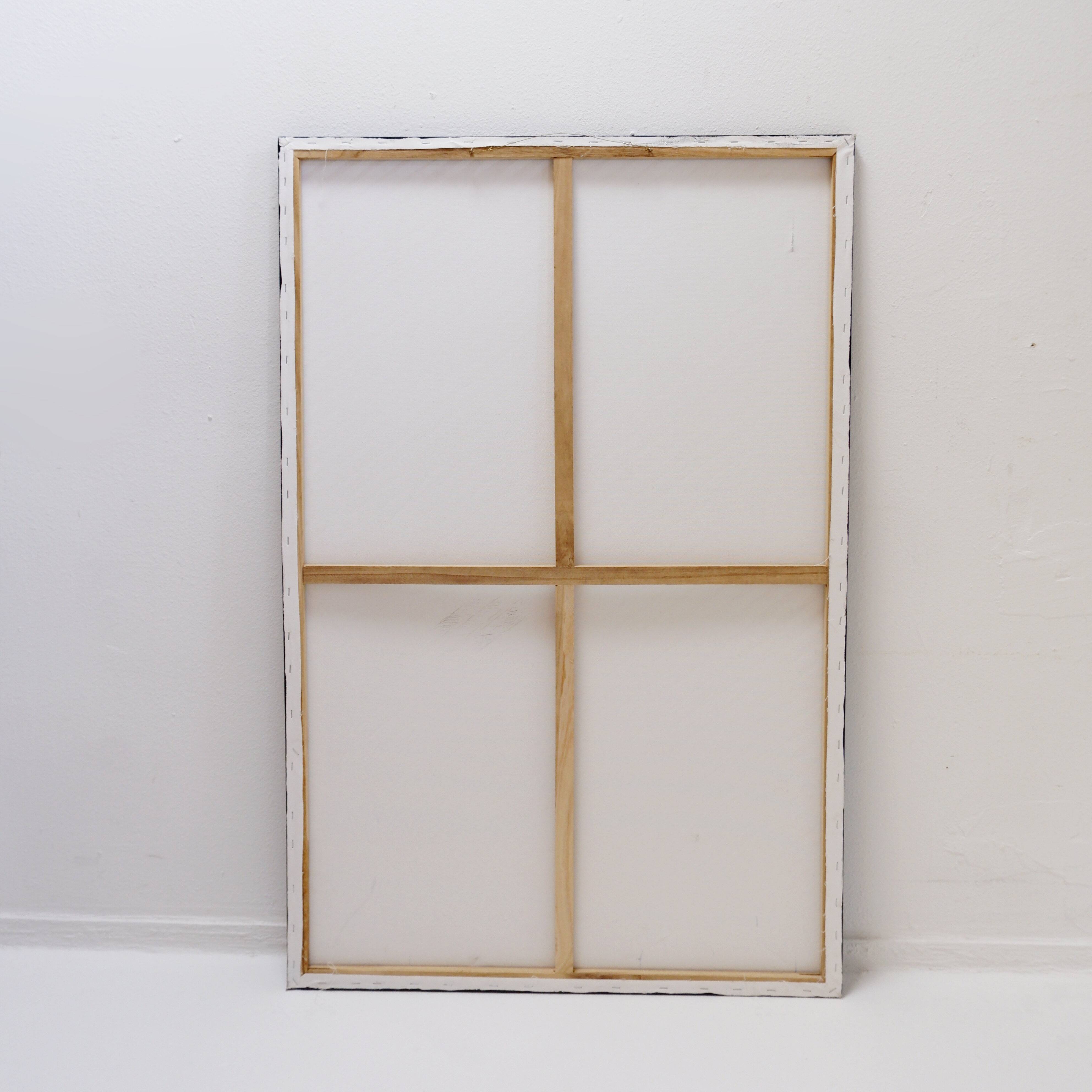 Abstract painting in muted tones on canvas - signed C.Massaut