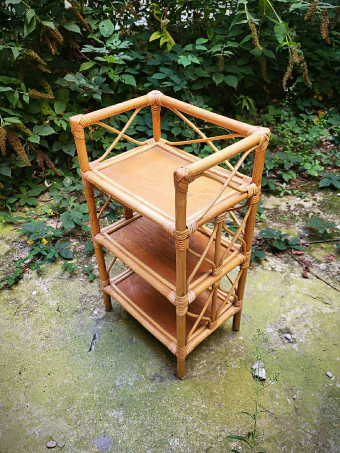 Rattan shelf