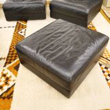 Mid-Century modular sofa in leather by De Sede, Set of 5, 1970s